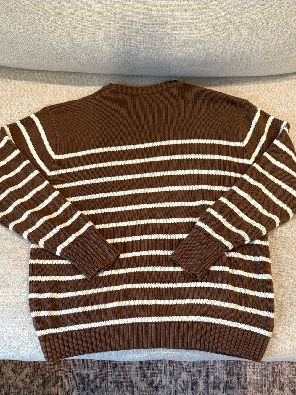 Brandy Melville Brown & Cream Striped Cotton Sweater - Picture 2 of 4
